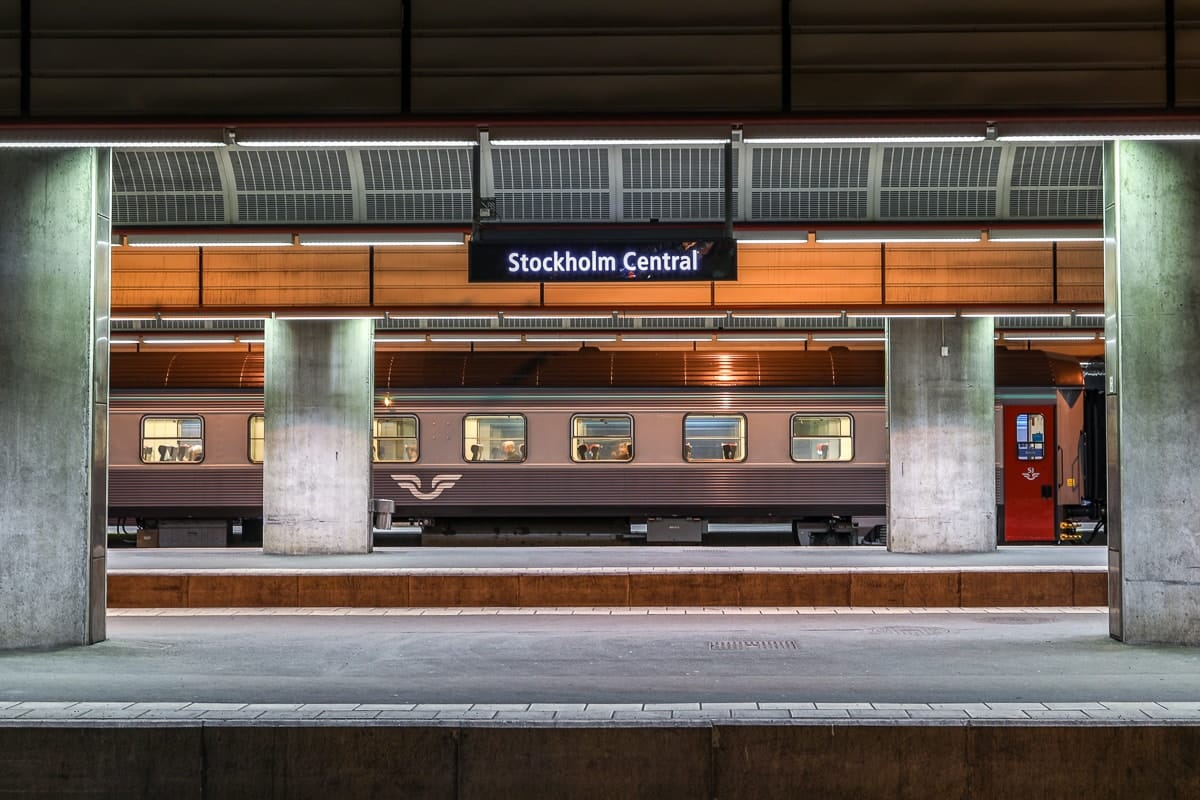 Nachtzug-Wagen am Bahnhof Stockholm Central