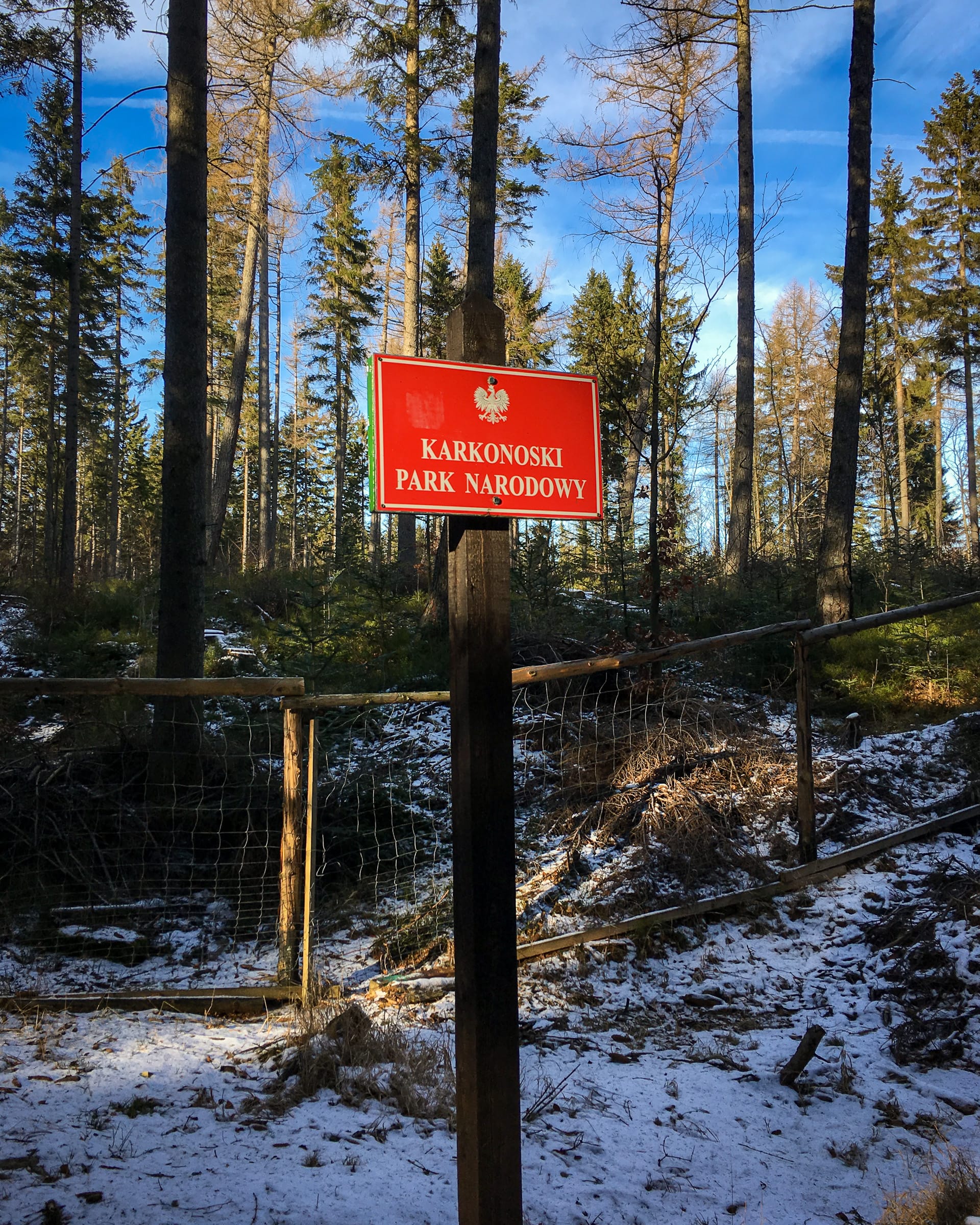 Schild im Nationalpark Riesengebirge