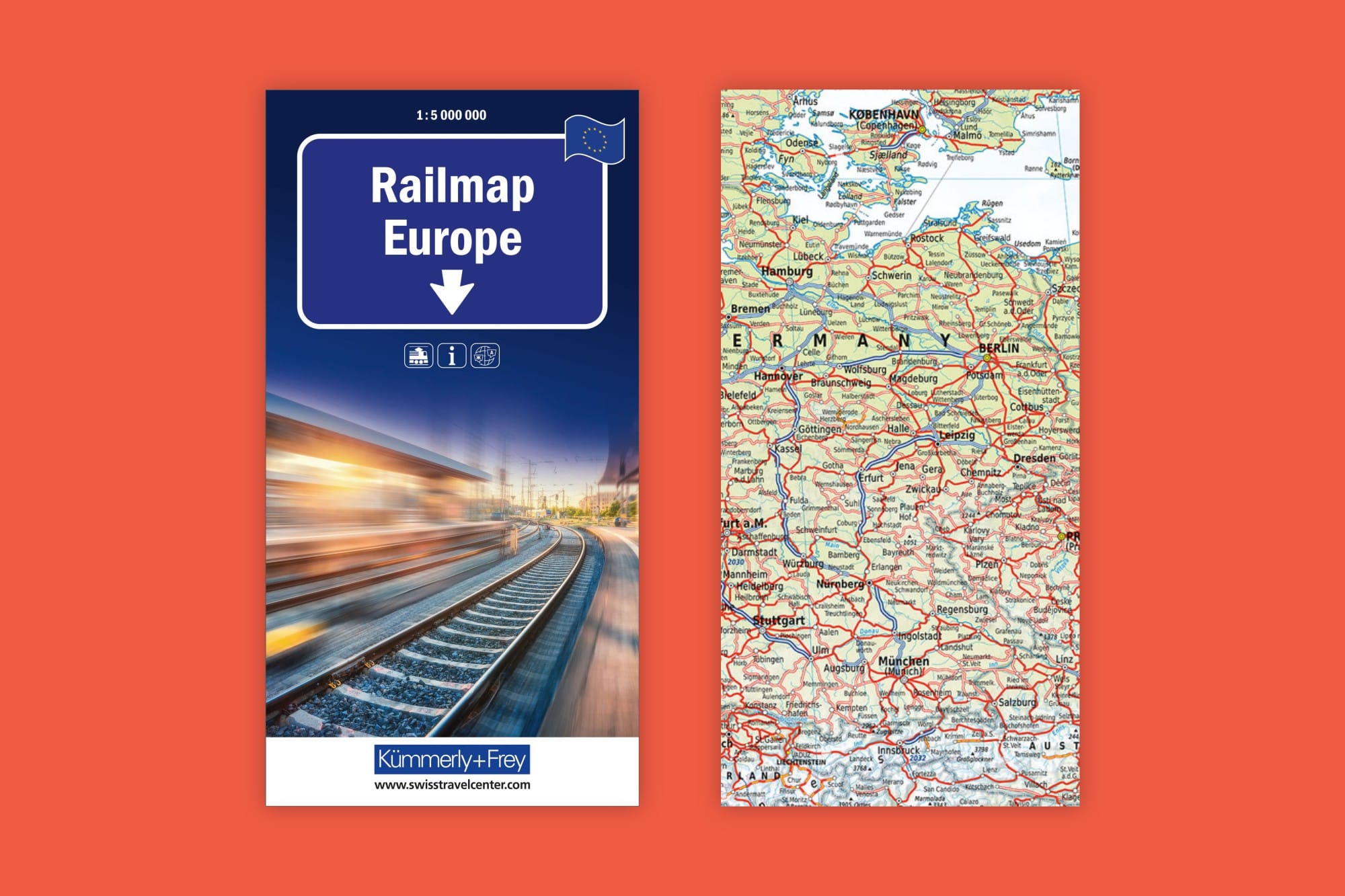 Railmap Europe: Cover und Auszug aus dem Kartenbild