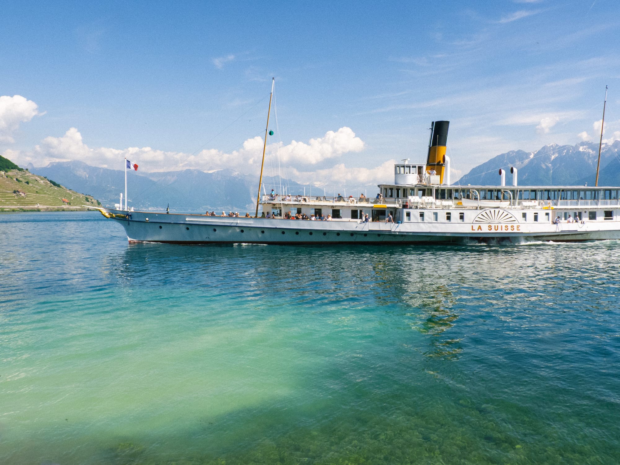 Dampfschiff auf dem Genfersee