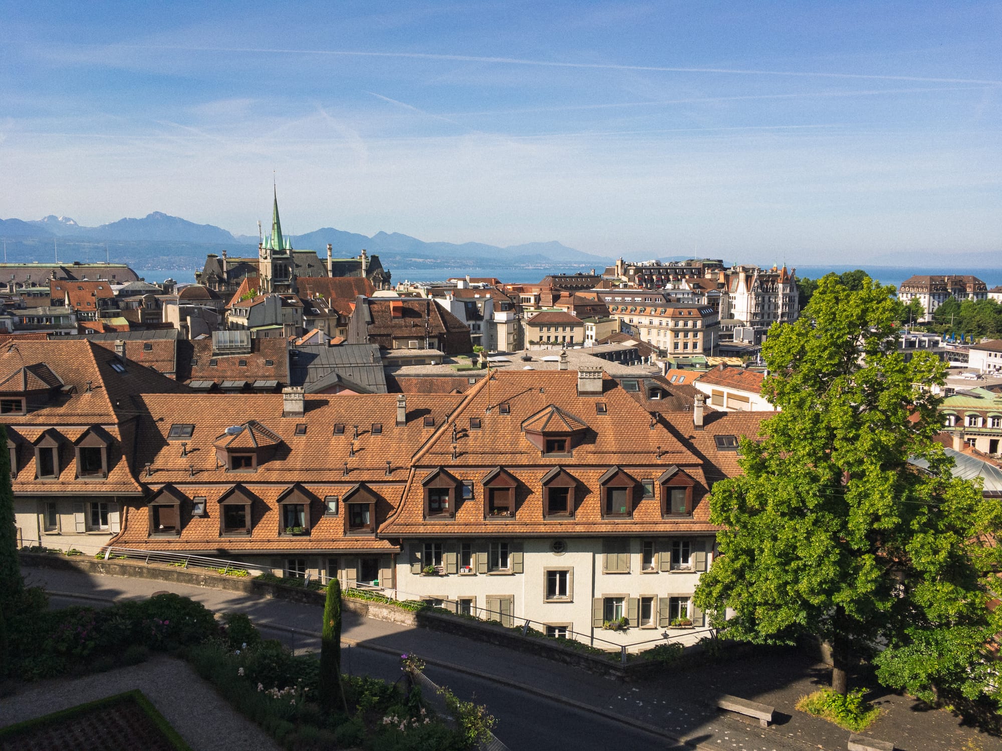 Aussicht auf Lausanne am Genfersee