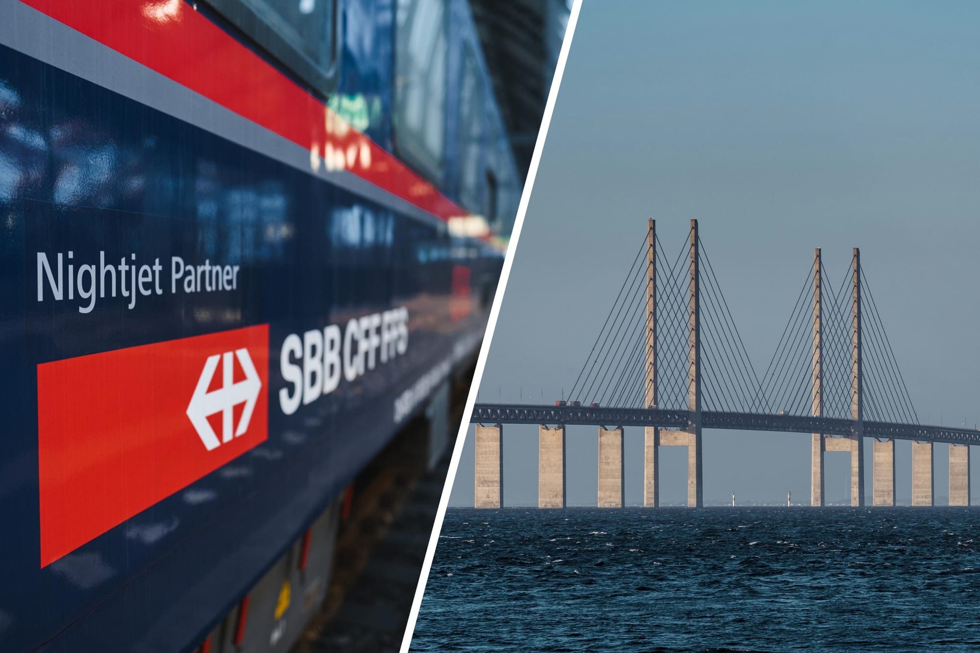 Nachtzug-Wagen der SBB und Öresundbrücke